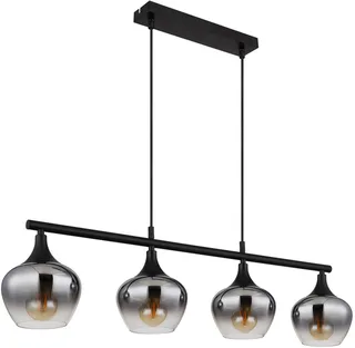 hanglamp - MAXY - glas - grote eettafellamp - E27 - 15548-4H1 fra Globo i Sort – produktbillede 1 af 3