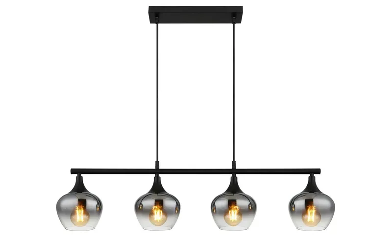 hanglamp - MAXY - glas - grote eettafellamp - E27 - 15548-4H1 fra Globo i Sort – produktbillede 2 af 3