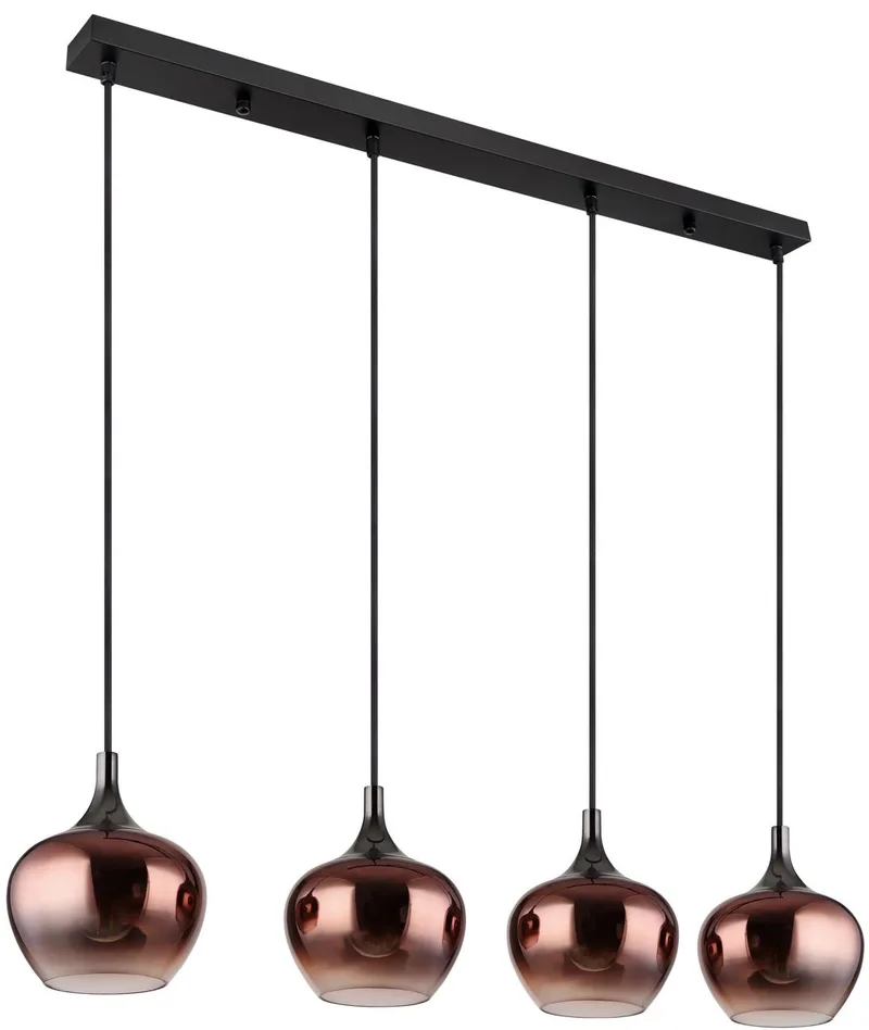 hanglamp - MAXY - glas - grote eettafellamp - E27 - 15548-4HG fra Globo i Rød – produktbillede