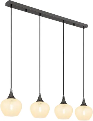 hanglamp - MAXY - glas - grote eettafellamp - E27 - 15548-4HK fra Globo i Hvid – produktbillede 1 af 3