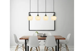 hanglamp - MAXY - glas - grote eettafellamp - E27 - 15548-4HK fra Globo i Hvid – produktbillede 3 af 3