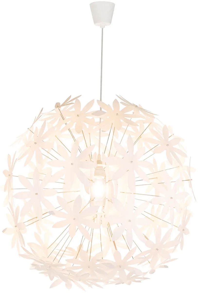 Hanglamp met bloemen om samen te klemmen Plafondlamp Hanglamp LED, E27 LED warm 60x150cm, woonkamer Slaapkamer von Globo in Weiß – Produktfoto