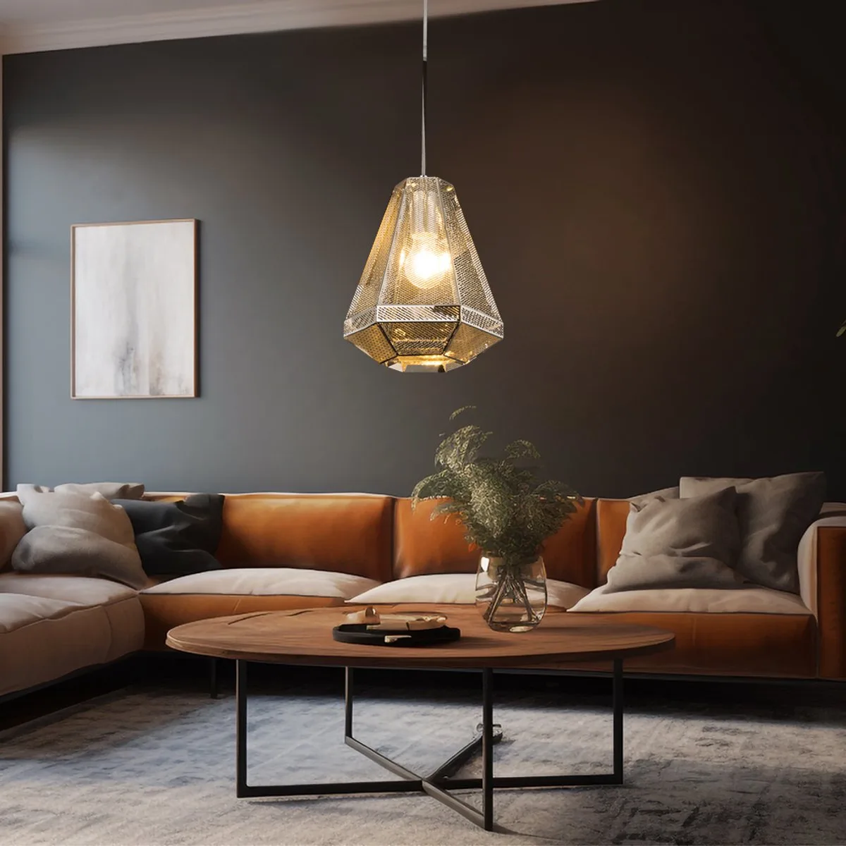 Hanglamp metaal 'Brandon' E27 fitting 230mm fra Globo i False – produktbillede