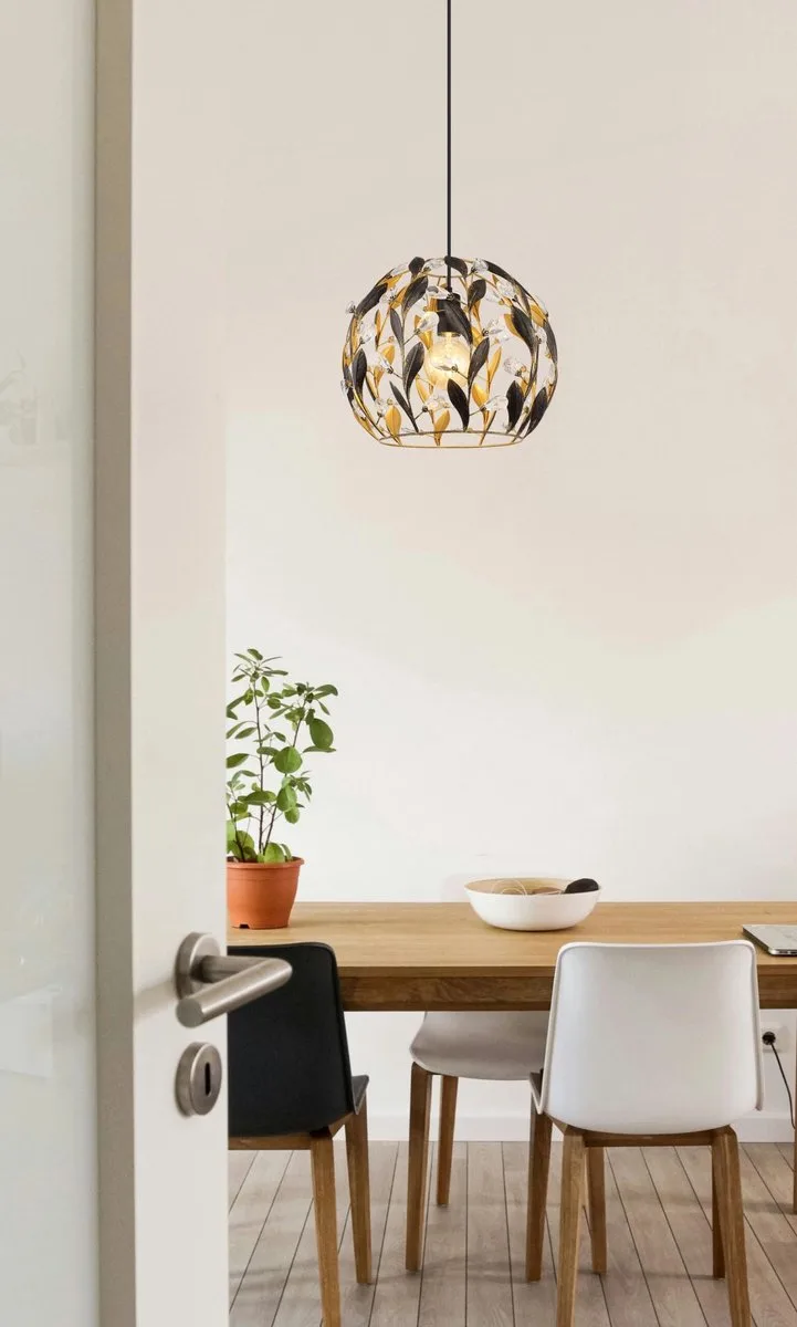 hanglamp - MIKA - metaal - Ø 40cm - E27 - 15759H de Globo en Noir – photo produit 1 sur 3