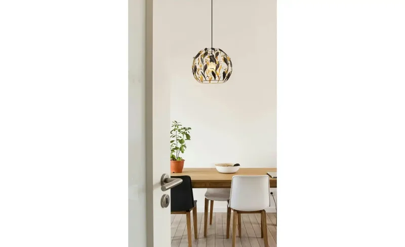 hanglamp - MIKA - metaal - Ø 40cm - E27 - 15759H de Globo en Noir – photo produit 3 sur 3