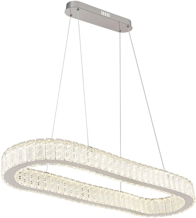 hanglamp - Mucky - metaal - grote eettafellamp - LED - 67162-58 de Globo en Chrome – photo produit 1 sur 3