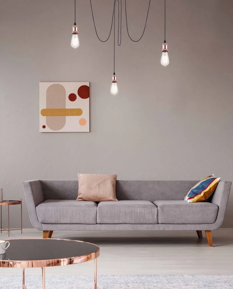 hanglamp - Oliver - touw - Ø 12cm - E27 - A32-3 från Globo i Koppar – produktbild