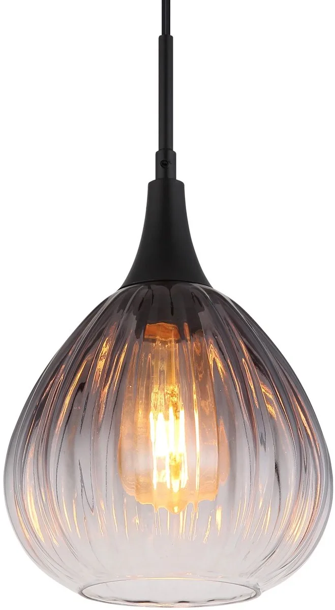 hanglamp - OLSEN - glas - Ø 20cm - E27 - 15887H fra Globo i Sort – produktbillede