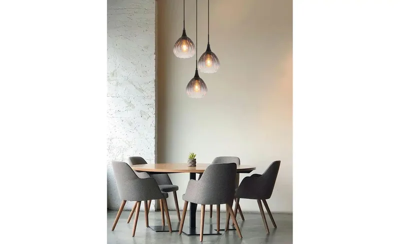 hanglamp - OLSEN - glas - Ø 44cm - E27 - 15887-3H de Globo en Noir – photo produit 2 sur 3
