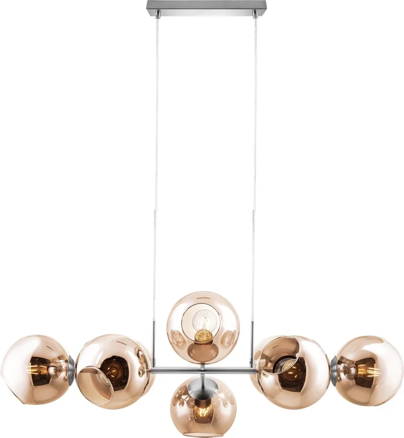 hanglamp - PILAR - glas - E27 - 31240823 van Globo in Amberkleurig – productfoto