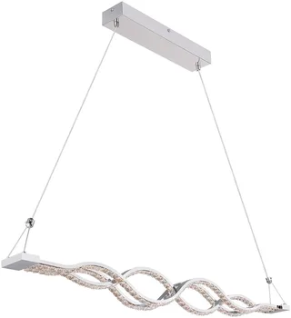 hanglamp - Pilla - metaal - grote eettafellamp - LED - 67109-30 by Globo in Chrome – product photo 1 of 3