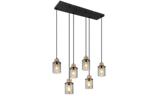 hanglamp - Reid - glas - grote eettafellamp - E27 - 15707-6H fra Globo i Sort – produktbillede 2 af 3