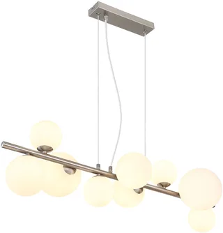 hanglamp - Riha - glas metaal - grote eettafellamp - G9 - 56140-9H fra Globo i Nikkel – produktbillede 1 af 2