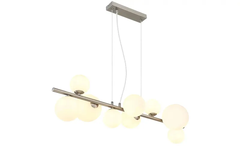 hanglamp - Riha - glas metaal - grote eettafellamp - G9 - 56140-9H fra Globo i Nikkel – produktbillede 2 af 2