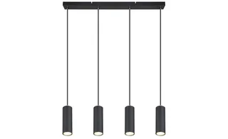 hanglamp - Robby - metaal - grote eettafellamp - GU10 - 57911-4HB van Globo in Zwart – productfoto 3 van 3