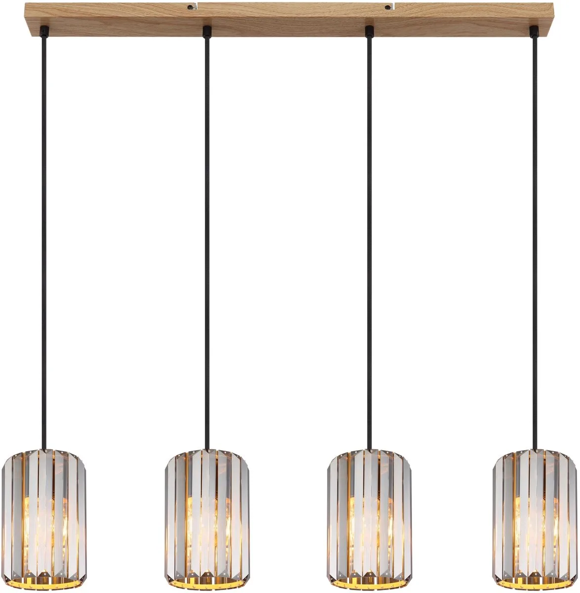 Hanglamp Run 4-lichts - 30220446 från Globo i Hout – produktbild
