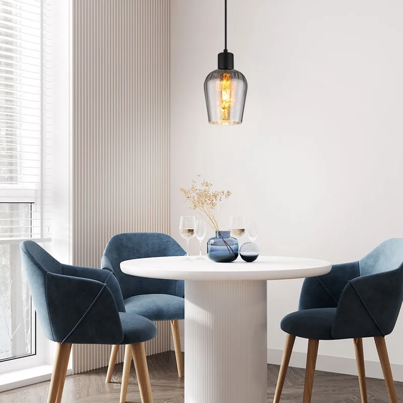 Hanglamp RYAN 13.5 cm 1-lichts Smoked de Globo en Noir – photo produit