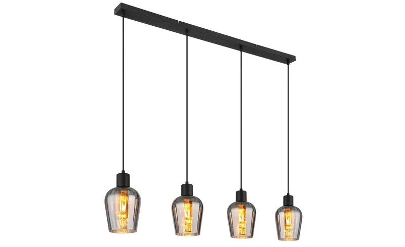 Hanglamp RYAN 13.5 cm 4-lichts Smoked fra Globo i Sort – produktbillede 2 af 2