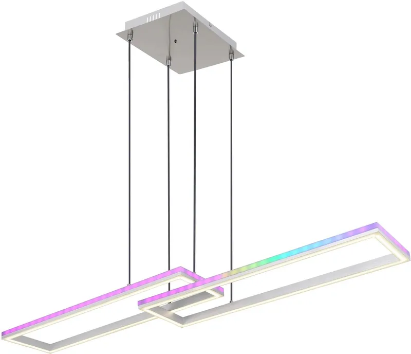 hanglamp - SALMOS - metaal - grote eettafellamp - LED - 67209-45H de Globo en Argent – photo produit