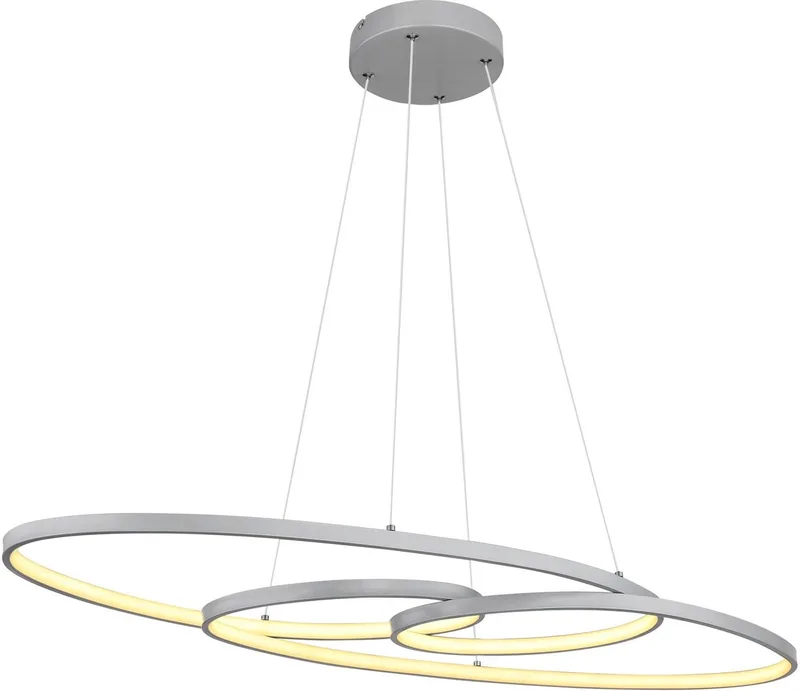 hanglamp - SPIRA - metaal - grote eettafellamp - LED - 67177-40N by Globo in Silver – product photo