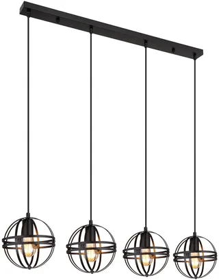 hanglamp - Tamara - metaal - grote eettafellamp - E27 - 15639-4H by Globo in Black – product photo 1 of 3