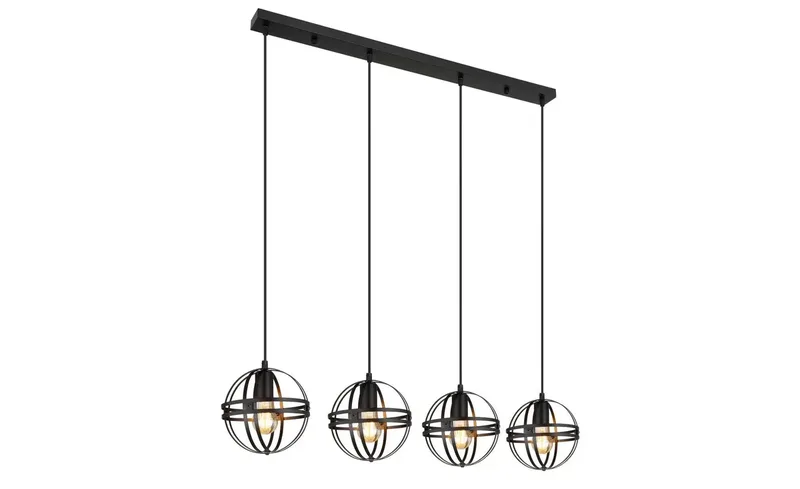 hanglamp - Tamara - metaal - grote eettafellamp - E27 - 15639-4H by Globo in Black – product photo 3 of 3