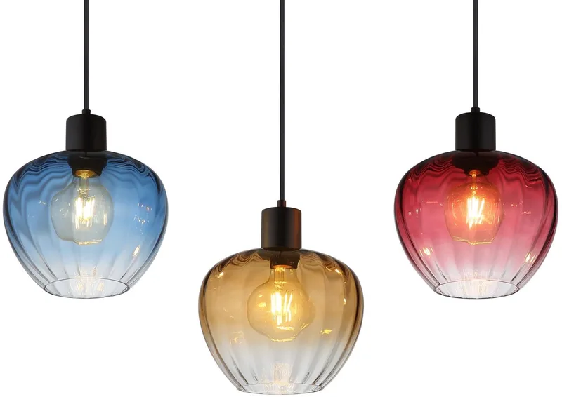 hanglamp TOY, glas, grote eettafellamp, E27, 30140417 van Globo in Meerkleurig – productfoto 1 van 3