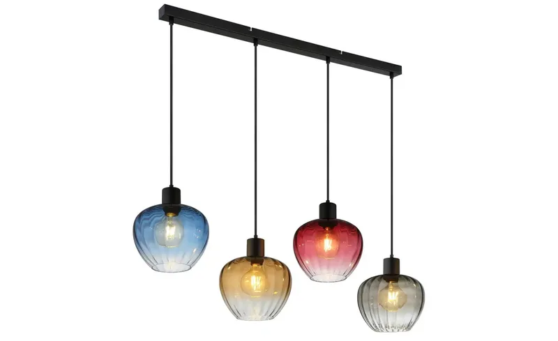 hanglamp TOY, glas, grote eettafellamp, E27, 30140417 van Globo in Meerkleurig – productfoto 3 van 3