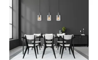 hanglamp - TULIVAR - glas - grote eettafellamp - E27 - 15904-3H van Globo in Zwart – productfoto 3 van 3
