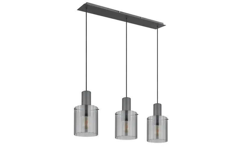 hanglamp - TULIVAR - glas - grote eettafellamp - E27 - 15904-3H van Globo in Zwart – productfoto 2 van 3