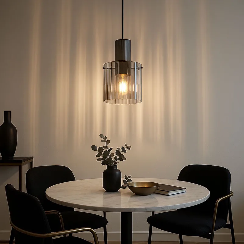 hanglamp - TULIVAR - glas - Ø 18cm - E27 - 15904HS från Globo i Svart – produktbild