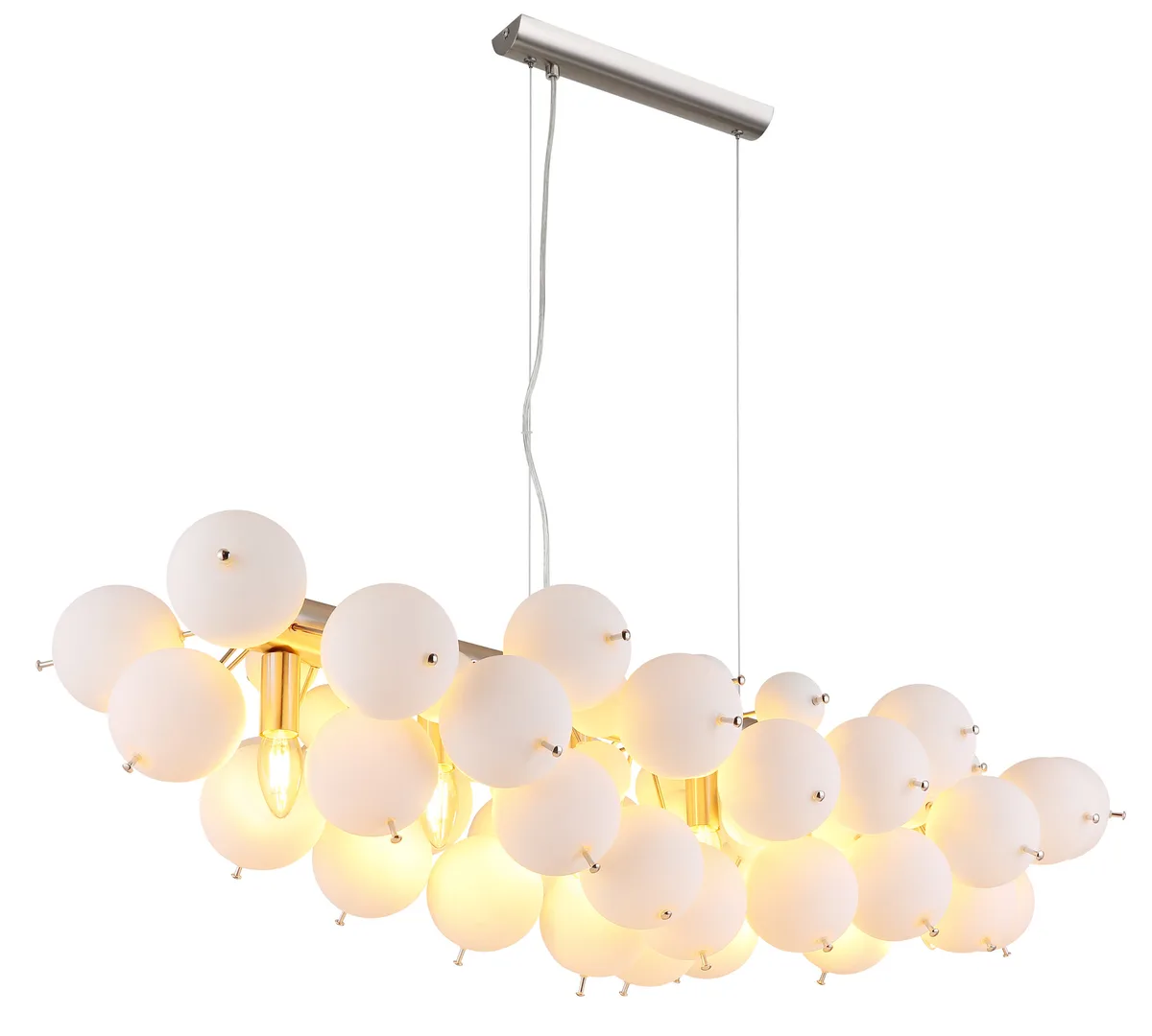 Hanglamp Udo 6 lichts L 103 cm mat chroom de Globo – photo produit