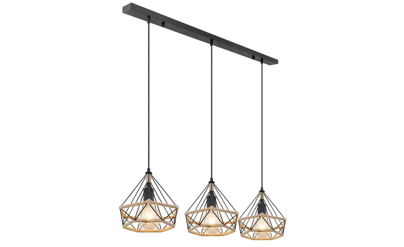 hanglamp - Ulleu - metaal - grote eettafellamp - E27 - 69029-3H2 by Globo in Black – product photo 2 of 3