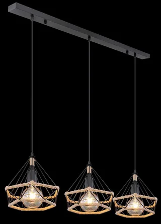 hanglamp - Ulleu - metaal - grote eettafellamp - E27 - 69029-3H2 by Globo in Black – product photo 1 of 3