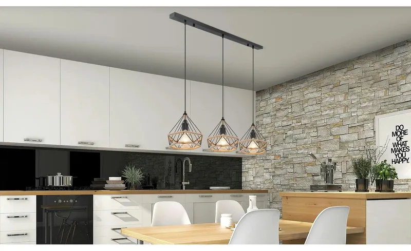 hanglamp - Ulleu - metaal - grote eettafellamp - E27 - 69029-3H2 by Globo in Black – product photo 3 of 3