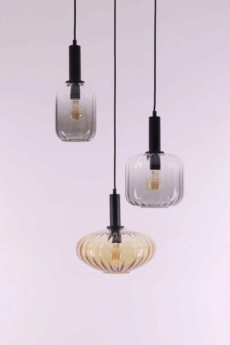hanglamp - VALLETTA - glas - Ø 55cm - E27 - 15719-3 från Globo i Flerfärgad – produktbild