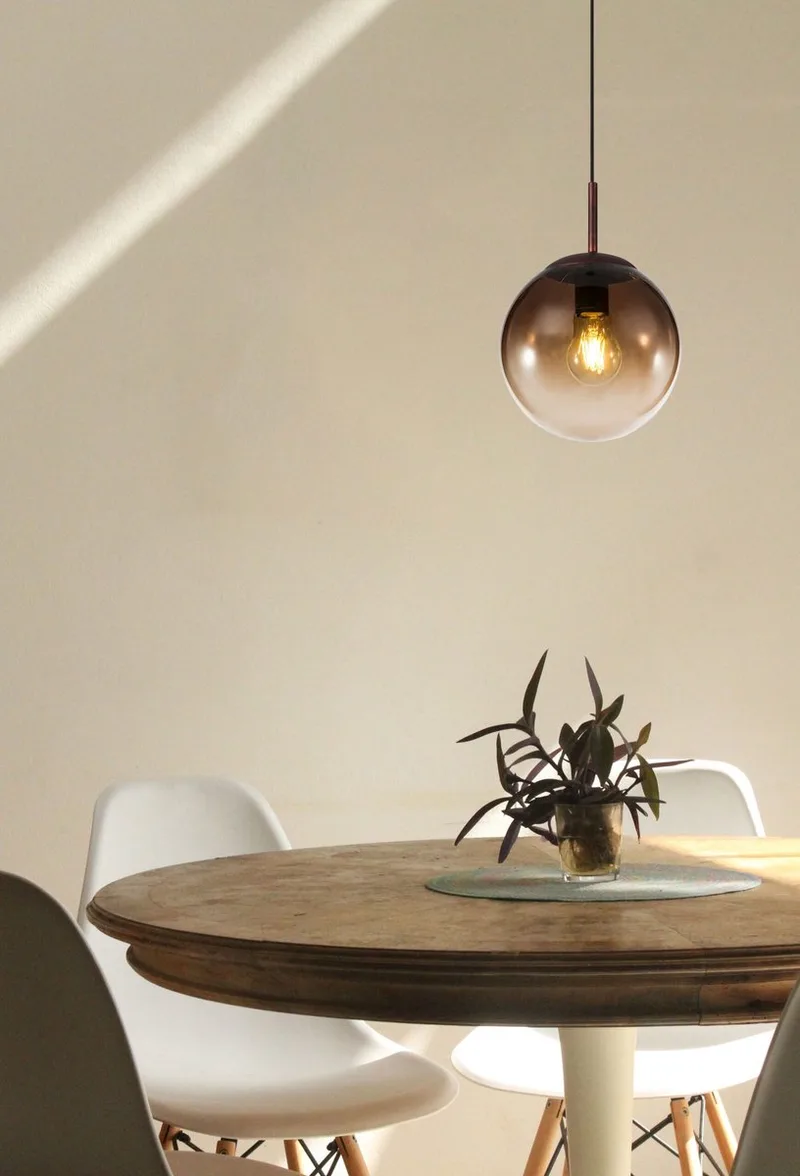 hanglamp - VARUS - glas - Ø 20cm - E27 - 15865 de Globo en Marron – photo produit