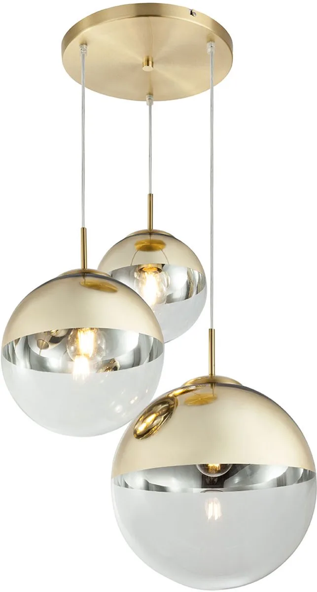 hanglamp - Varus - glas - Ø 51cm - E27 - 15855-3 fra Globo i Guld – produktbillede