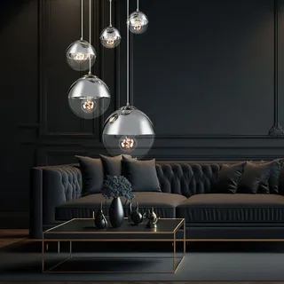 hanglamp - Varus - glas - Ø 65cm - E27 - 15851-5 by Globo in Nikkel – product photo 1 of 3