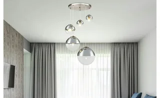 hanglamp - Varus - glas - Ø 65cm - E27 - 15851-5 by Globo in Nikkel – product photo 2 of 3