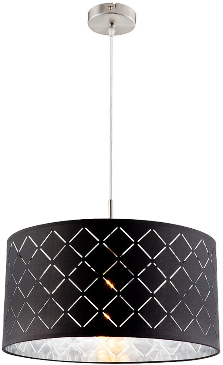 Hanglamp woonkamer slaapkamer verlichting plafondlamp grijs zilver in set incl. LED lamp von Globo in Schwarz – Produktfoto