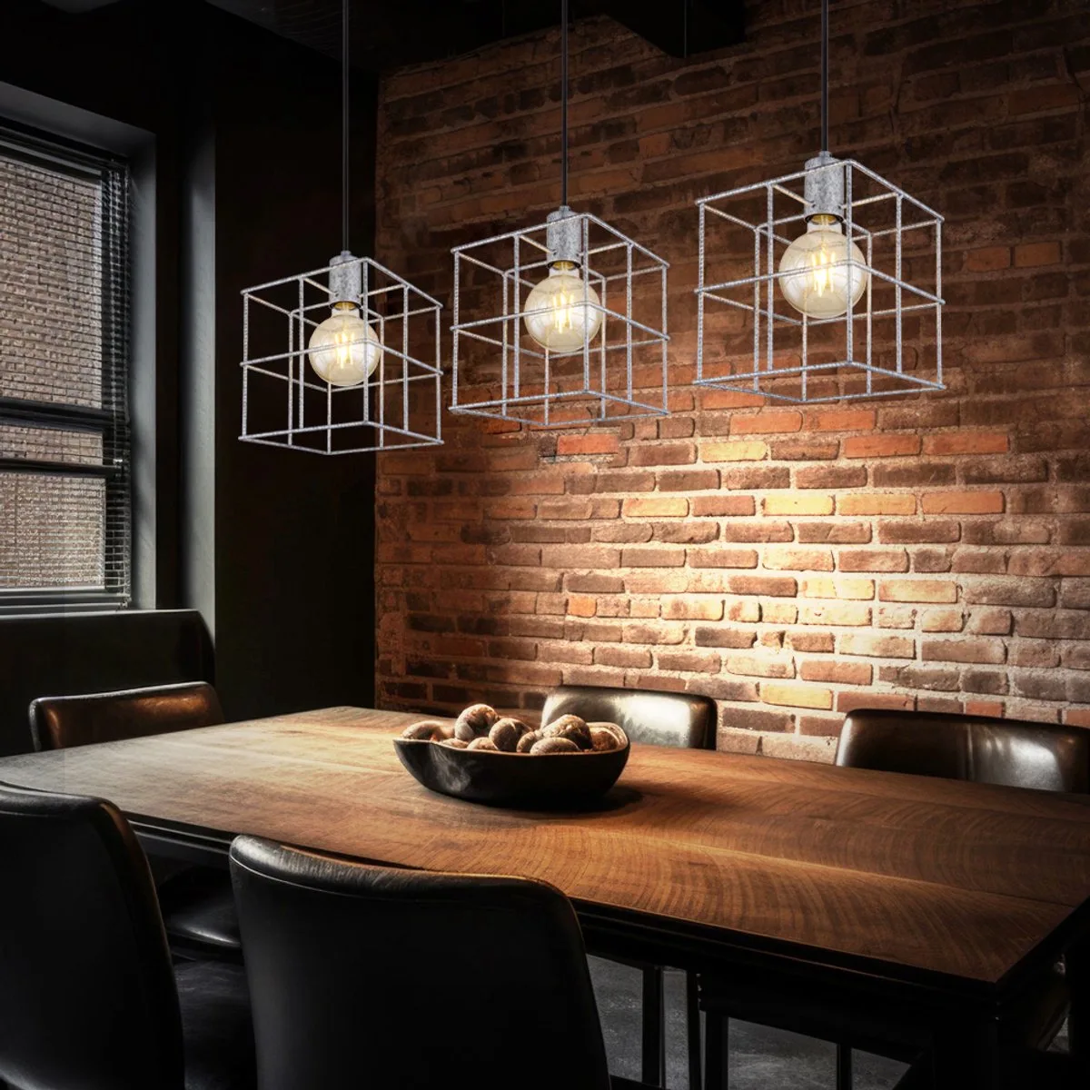 Hanglamp woonkamerlamp hanglamp eetkamerlamp keukenlamp, 3 vlammen in hoogte verstelbaar, metaal zink, E27, L 95 cm von Globo in Silber – Produktfoto