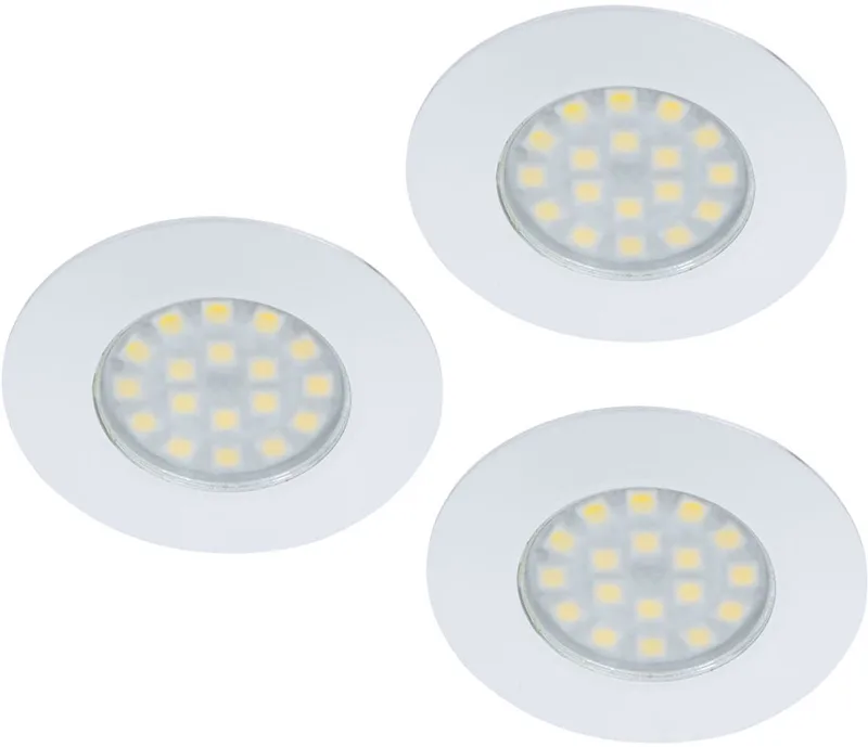 Inbouw armatuur Lamp Plafondspot Inbouwspot woonkamer, rond 1x LED 3,6W 230Lm 3300K, DxH 7x1,2, set van 3 fra Globo i Hvid – produktbillede