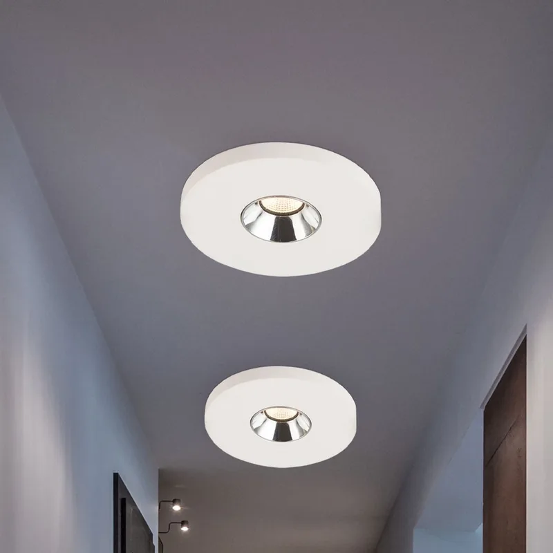 Inbouwspot gips wit Inbouwkeukenlamp Plafondlamp Inbouwlamp, chroom, LED 4,2W 200Lm warm wit, DxH 9x6 cm von Globo in Weiß – Produktfoto