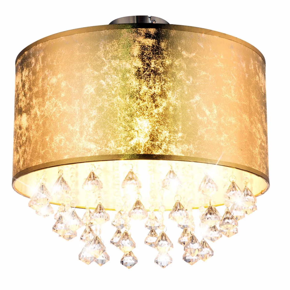 Kristallen plafondlamp woonkamerverlichting bladgoud design lamp in set incl. LED lampen från Globo i Guld – produktbild
