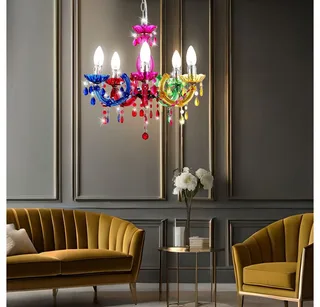 Kroonluchter Globo Cuimbra II - Acryldecoratie kristallen de Globo en Multicolore – photo produit 4 sur 5
