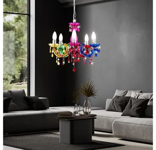 Kroonluchter Globo Cuimbra II - Acryldecoratie kristallen de Globo en Multicolore – photo produit 5 sur 5