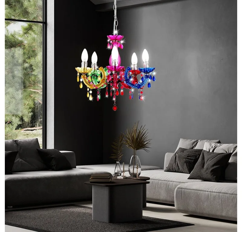 Kroonluchter Globo Cuimbra II - Acryldecoratie kristallen de Globo en Multicolore – photo produit 5 sur 5