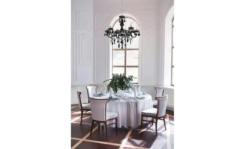 Kroonluchter Globo Cuimbra LED - Chroom - Acryldecoratie kristallen de Globo en Noir – photo produit 2 sur 2