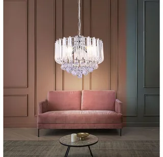 Kroonluchter Globo Minnesota LED - met heldere acryldecoratie en acrylkristallen de Globo en Chrome – photo produit 5 sur 5